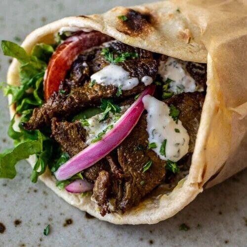 Beef Shawarma in wrap
